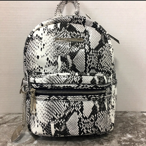 Steve Madden Handbags - STEVE MADDEN BLK/WHT BBAILEY BACKPACK Snake Print